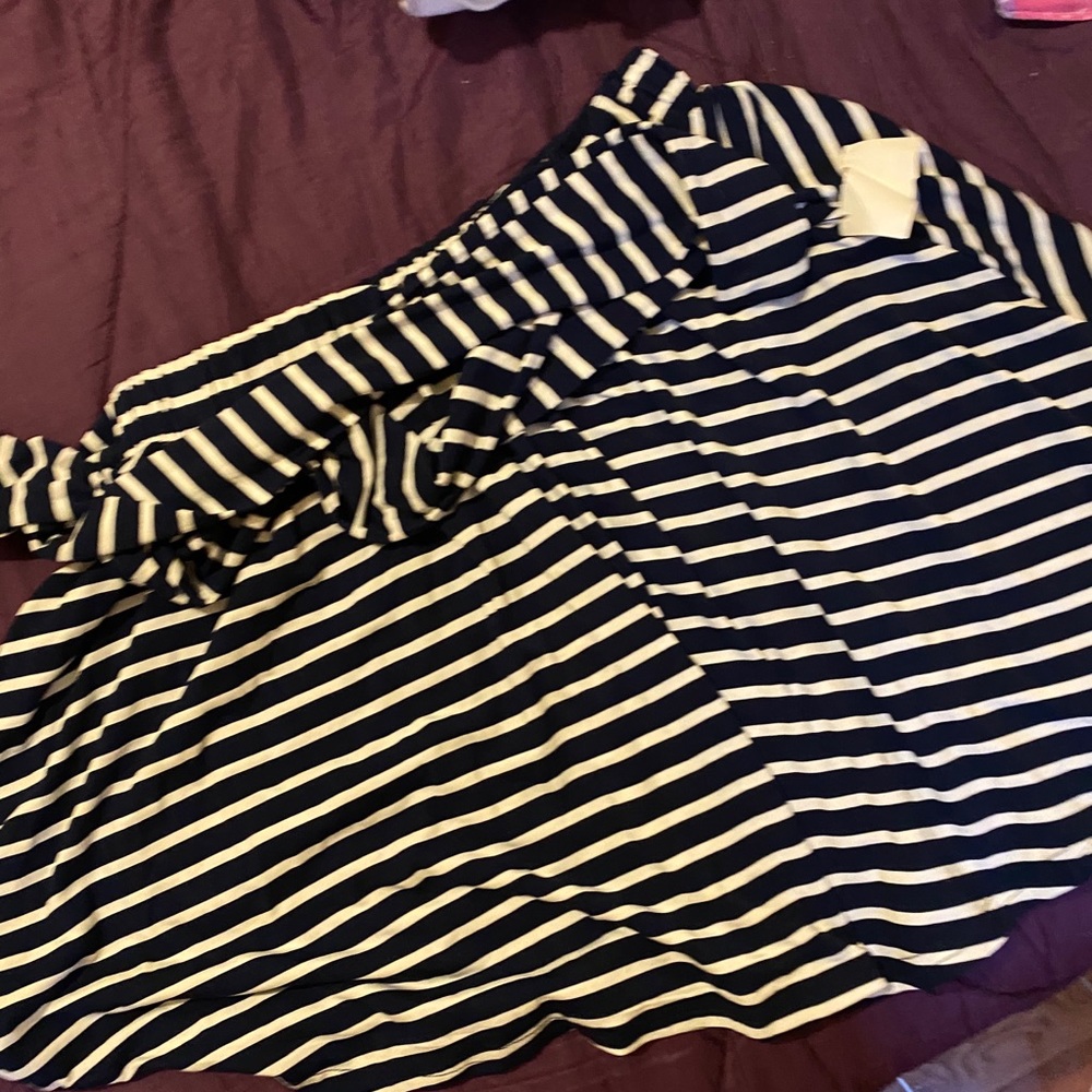 Striped Tied Mini Skirt